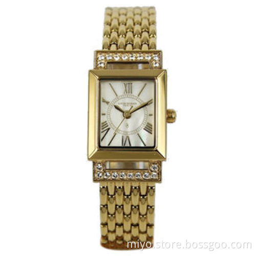 Gold Stainless Steel Watches for Women in Japan Movement, with CE and RoHS Marks